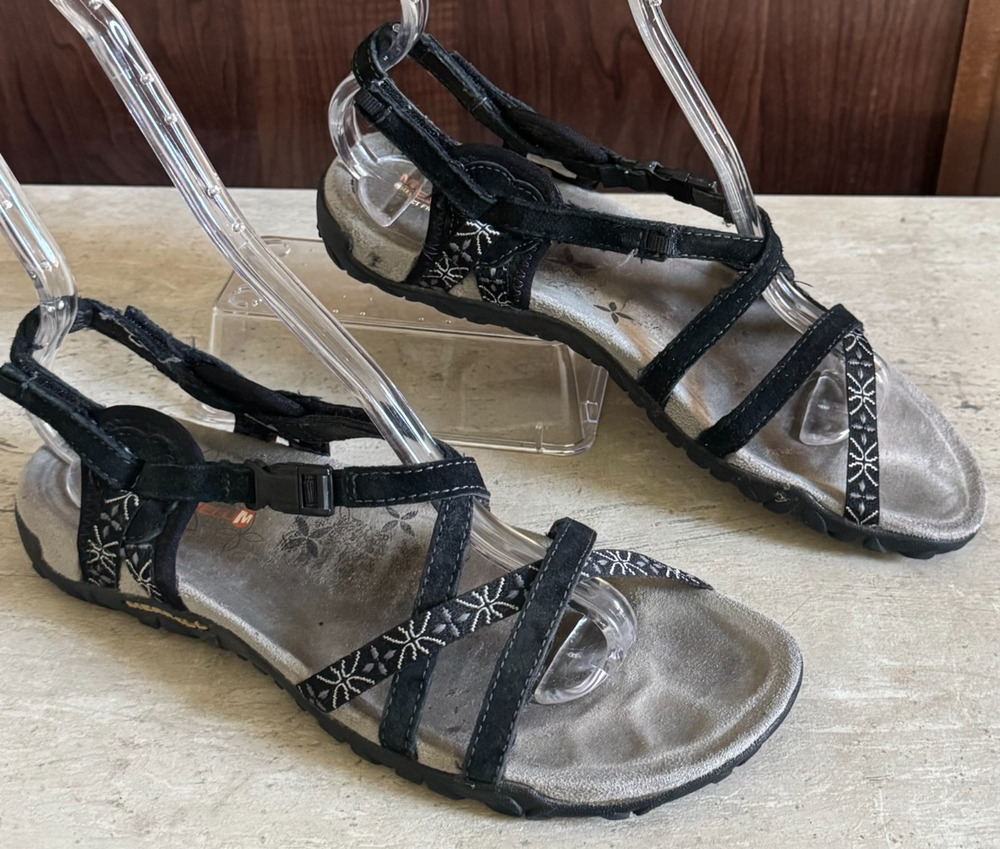 Merrell Women's Size 8 Sandals Terran Lattice Black Walking Sport J22234